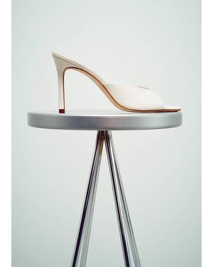 Mango Leather Stiletto Heel Sandal - Red