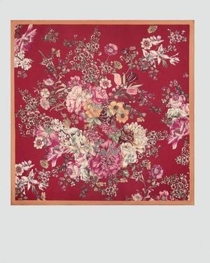 Mango Floral Print Scarf - Red