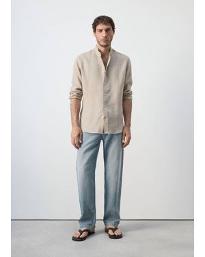 Mango Regular-Fit 100% Linen Shirt - White