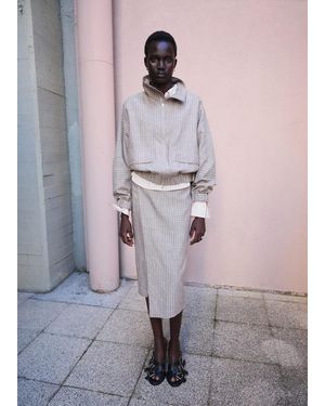 Mango Checked Bomber Jacket - Multicolour