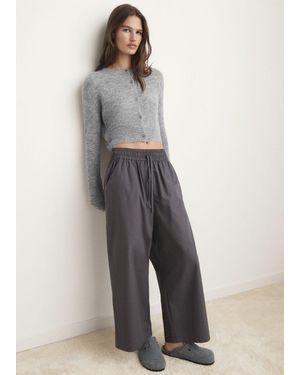 Mango Short Wool Cardigan - Grey