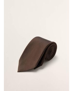 Mango 100% Silk Tie - Brown