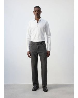 Mango Moby Relaxed Fit Dark Wash Jeans - Grey