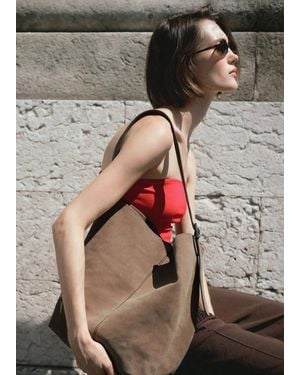 Mango Leather Bucket Bag - Gray