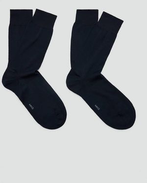 Mango Pack Of 2 Long Cotton Socks - Blue