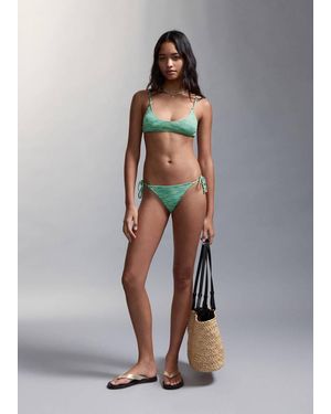 MANGO TEEN Two-Tone Bikini With Medium-Rise Bottoms - White