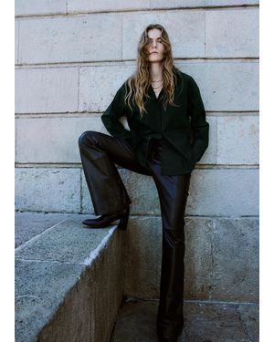 Mango Chemise Oversize Poches Vert - Bleu