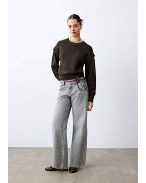MANGO TEEN Jumper With Shoulder Detail - Grey