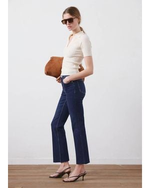 Mango Jeans Sienna Flare Crop Blu Scuro - Rosso