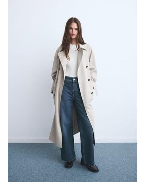Mango Catherin Culotte High-Rise Jeans - White