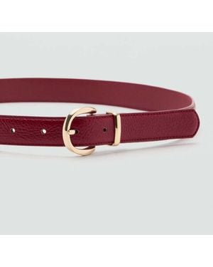 Mango Oval Buckle Belt - Red