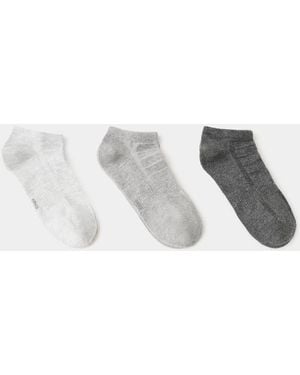Mango Pack Of 3 Cotton Socks - Gray