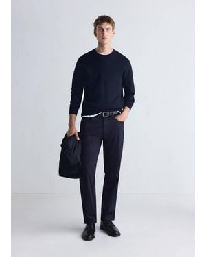 Mango Comfort-Stretch-Pullover - Blau
