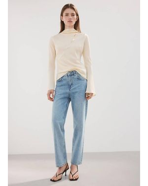 Mango Mid-Rise Straight Jeans - Blue