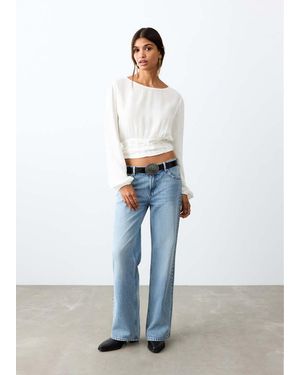 MANGO TEEN Flowy Blouse - White