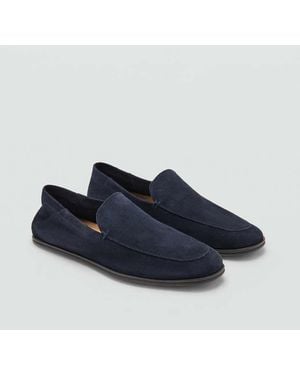 Mango Suede Leather Loafers - Blue