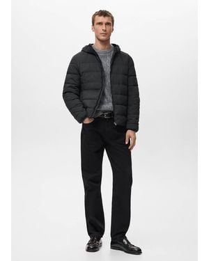 Mango Quilted Jacket With Down And Feather Filling - Black