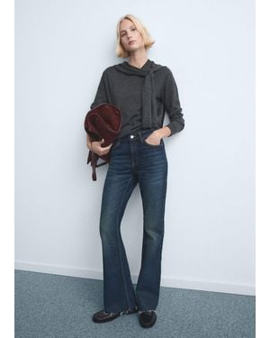 Mango Fiona Flared Mid-Rise Jeans - Blue