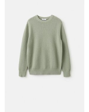 Mango Openwork Knit Jumper - Green
