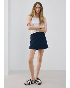 Mango Terry Cotton Skirt - Blue