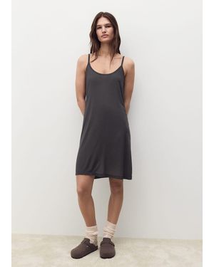 Mango Micro-Modal Nightgown With Straps - Multicolour