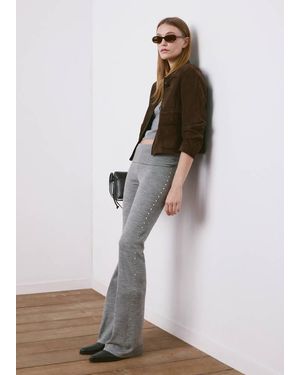 Mango Studded Knit Pants - White