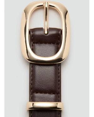 Mango Square Buckle Belt - Gray
