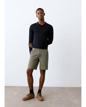 MANGO TEEN Cotton Bermuda Shorts - Green