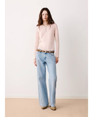 MANGO TEEN Long-Sleeved T-Shirt With Decorative Buttons - Pink