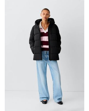 MANGO TEEN Hood Puffer Coat - Blue