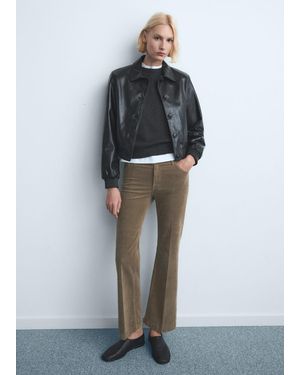 Mango Corduroy Flared Jeans - Multicolor