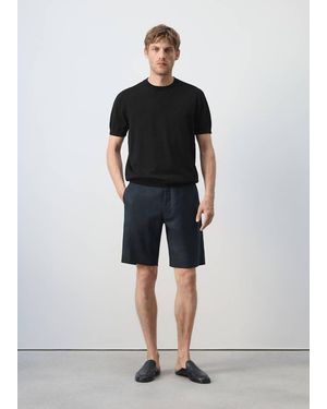 Mango 100% Cotton Fine Jersey T-Shirt - Black