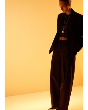 Mango Wool-Blend Suit Trousers - Orange