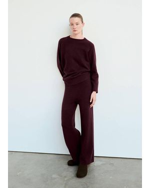 Mango Wide-Leg Jersey Pyjama Trousers - Red