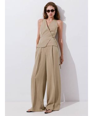 Mango Combined Lyocell Crossover Jumpsuit - Natural