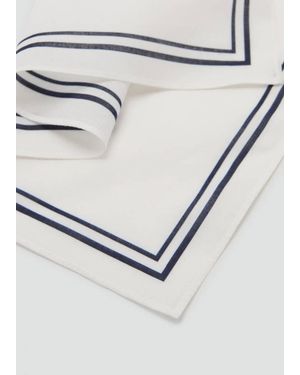 Mango 100% Cotton Grid Handkerchief - Grey