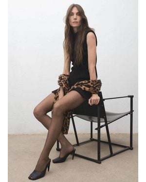 Mango Leopard-Print Scarf - Brown