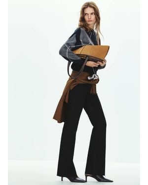 Mango Pull Maille Losanges Bleu Marine