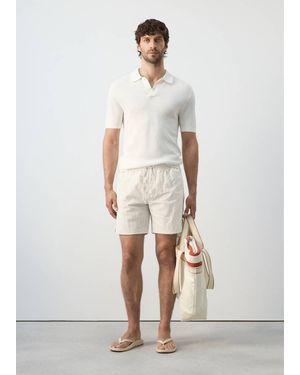 Mango Basic Drawstring Swimsuit - Natural