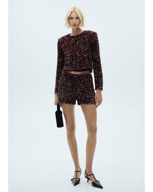 Mango Jacke Mit Aufgestickten Pailletten - Schwarz