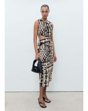Mango Midi-Dress With Cut-Out - White