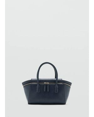 Mango Borsa Mano Zip - Blu