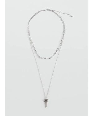MANGO TEEN Key Chain Necklace - White