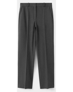 Mango Pinstripe Suit Pants - Gray