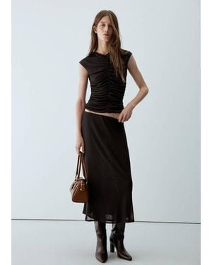 Mango Flared Midi-Skirt - Black