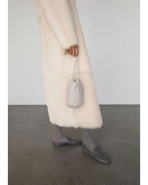Mango Gathered Leather Shoe - Grey