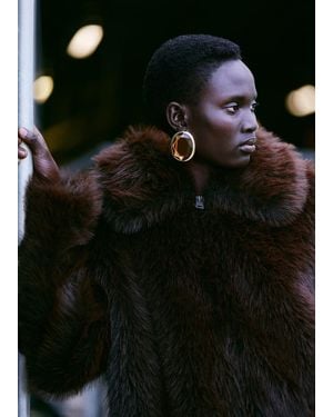 Mango Oval Resin Earrings - Brown