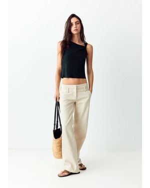 MANGO TEEN Fine Knit Top With Knot Detail - Black