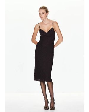 Mango Lace V-Neck Dress - Black