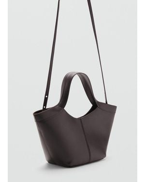 Mango Leather Handbag - Black